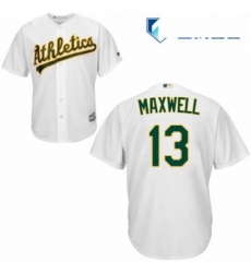 Mens Majestic Oakland Athletics 13 Bruce Maxwell Replica White Home Cool Base MLB Jersey 