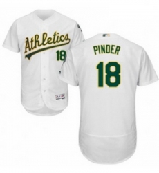 Mens Majestic Oakland Athletics 18 Chad Pinder White Home Flex Base Authentic Collection MLB Jersey