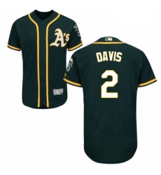 Mens Majestic Oakland Athletics 2 Khris Davis Green Flexbase Authentic Collection MLB Jersey