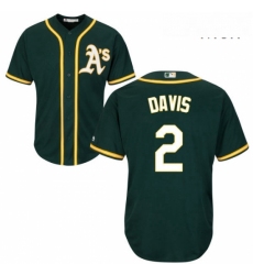 Mens Majestic Oakland Athletics 2 Khris Davis Replica Green Alternate 1 Cool Base MLB Jersey 