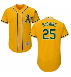 Mens Majestic Oakland Athletics 25 Mark McGwire Gold Alternate Flex Base Authentic Collection MLB Jersey