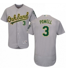 Mens Majestic Oakland Athletics 3 Boog Powell Grey Road Flex Base Authentic Collection MLB Jersey