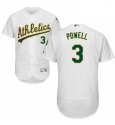Mens Majestic Oakland Athletics 3 Boog Powell White Home Flex Base Authentic Collection MLB Jersey