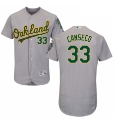 Mens Majestic Oakland Athletics 33 Jose Canseco Grey Road Flex Base Authentic Collection MLB Jersey
