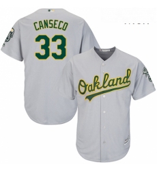 Mens Majestic Oakland Athletics 33 Jose Canseco Replica Grey Road Cool Base MLB Jersey