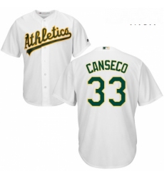 Mens Majestic Oakland Athletics 33 Jose Canseco Replica White Home Cool Base MLB Jersey