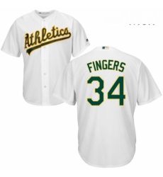 Mens Majestic Oakland Athletics 34 Rollie Fingers Replica White Home Cool Base MLB Jersey