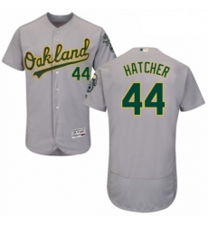 Mens Majestic Oakland Athletics 44 Chris Hatcher Grey Road Flex Base Authentic Collection MLB Jersey