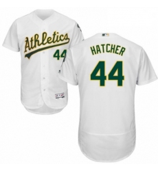 Mens Majestic Oakland Athletics 44 Chris Hatcher White Home Flex Base Authentic Collection MLB Jersey