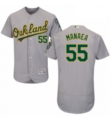Mens Majestic Oakland Athletics 55 Sean Manaea Grey Road Flex Base Authentic Collection MLB Jersey
