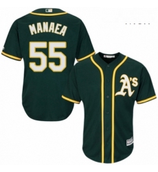 Mens Majestic Oakland Athletics 55 Sean Manaea Replica Green Alternate 1 Cool Base MLB Jersey 