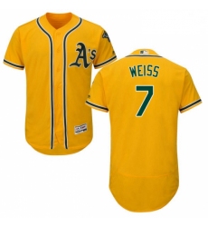 Mens Majestic Oakland Athletics 7 Walt Weiss Gold Alternate Flex Base Authentic Collection MLB Jersey