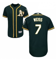 Mens Majestic Oakland Athletics 7 Walt Weiss Green Alternate Flex Base Authentic Collection MLB Jersey