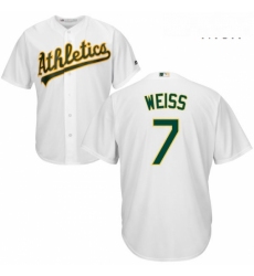 Mens Majestic Oakland Athletics 7 Walt Weiss Replica White Home Cool Base MLB Jersey