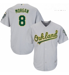 Mens Majestic Oakland Athletics 8 Joe Morgan Replica Grey Road Cool Base MLB Jersey