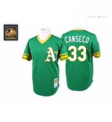 Mens Mitchell and Ness Oakland Athletics 33 Jose Canseco Authentic Green Throwback MLB Jersey