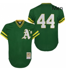 Mens Mitchell and Ness Oakland Athletics 34 Rollie Fingers Authentic Green Throwback MLB Jersey