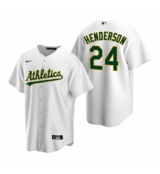 Mens Nike Oakland Athletics 24 Rickey Henderson White Home Stitched Baseball Jerse