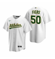 Mens Nike Oakland Athletics 50 Mike Fiers White Home Stitched Baseball Jersey