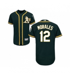 Mens Oakland Athletics 12 Kendrys Morales Green Alternate Flex Base Authentic Collection Baseball Jersey
