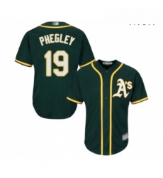 Mens Oakland Athletics 19 Josh Phegley Replica Green Alternate 1 Cool Base Baseball Jersey 