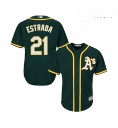 Mens Oakland Athletics 21 Marco Estrada Replica Green Alternate 1 Cool Base Baseball Jersey 