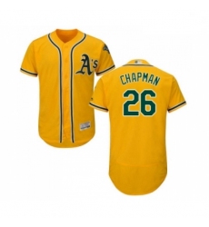 Mens Oakland Athletics 26 Matt Chapman Gold Alternate Flex Base Authentic Collection Baseball Jersey