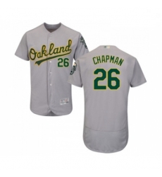 Mens Oakland Athletics 26 Matt Chapman Grey Road Flex Base Authentic Collection Baseball Jersey