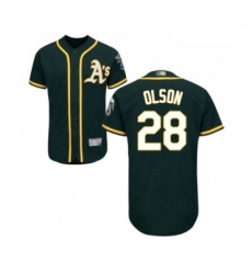 Mens Oakland Athletics 28 Matt Olson Green Alternate Flex Base Authentic Collection Baseball Jersey