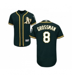 Mens Oakland Athletics 8 Robbie Grossman Green Alternate Flex Base Authentic Collection Baseball Jersey