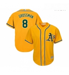 Mens Oakland Athletics 8 Robbie Grossman Replica Gold Alternate 2 Cool Base Baseball Jersey 