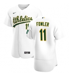 Oakland Athletics 11 Dustin Fowler Men Nike White Home 2020 Authentic Player MLB Jersey