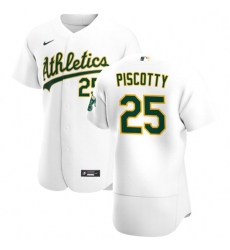 Oakland Athletics 25 Stephen Piscotty Men Nike White Home 2020 Authentic Player MLB Jersey