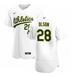 Oakland Athletics 28 Matt Olson Men Nike White Home 2020 Authentic Player MLB Jersey
