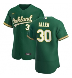 Oakland Athletics 30 Austin Allen Men Nike Kelly Green Alternate 2020 Authentic Player MLB Jersey