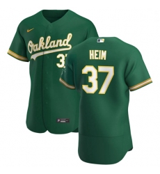 Oakland Athletics 37 Jonah Heim Men Nike Kelly Green Alternate 2020 Authentic Player MLB Jersey