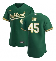 Oakland Athletics 45 Nate Orf Men Nike Kelly Green Alternate 2020 Authentic Player MLB Jersey