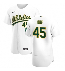 Oakland Athletics 45 Nate Orf Men Nike White Home 2020 Authentic Player MLB Jersey