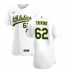 Oakland Athletics 62 Lou Trivino Men Nike White Home 2020 Authentic Player MLB Jersey