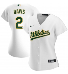 Oakland Athletics 2 Khris Davis Nike Women Home 2020 MLB Player Jersey White