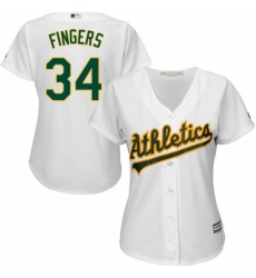 Womens Majestic Oakland Athletics 34 Rollie Fingers Replica White Home Cool Base MLB Jersey