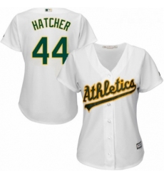 Womens Majestic Oakland Athletics 44 Chris Hatcher Authentic White Home Cool Base MLB Jersey 