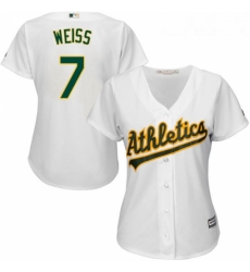 Womens Majestic Oakland Athletics 7 Walt Weiss Replica White Home Cool Base MLB Jersey