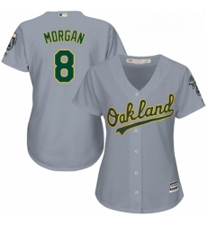 Womens Majestic Oakland Athletics 8 Joe Morgan Authentic Grey Road Cool Base MLB Jersey