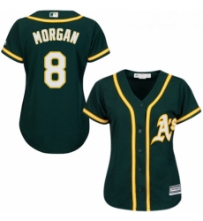 Womens Majestic Oakland Athletics 8 Joe Morgan Replica Green Alternate 1 Cool Base MLB Jersey