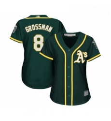 Womens Oakland Athletics 8 Robbie Grossman Replica Green Alternate 1 Cool Base Baseball Jersey 