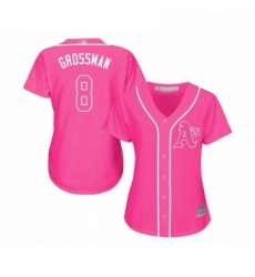 Womens Oakland Athletics 8 Robbie Grossman Replica Pink Fashion Cool Base Baseball Jersey 