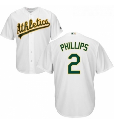 Youth Majestic Oakland Athletics 2 Tony Phillips Authentic White Home Cool Base MLB Jersey
