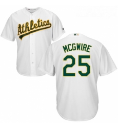 Youth Majestic Oakland Athletics 25 Mark McGwire Replica White Home Cool Base MLB Jersey