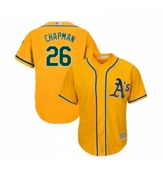 Youth Oakland Athletics 26 Matt Chapman Replica Gold Alternate 2 Cool Base Baseball Jersey 